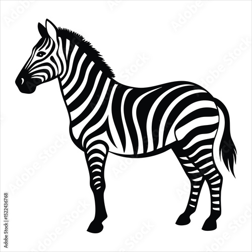 zebra animal silhouette vector isolated on a white background 