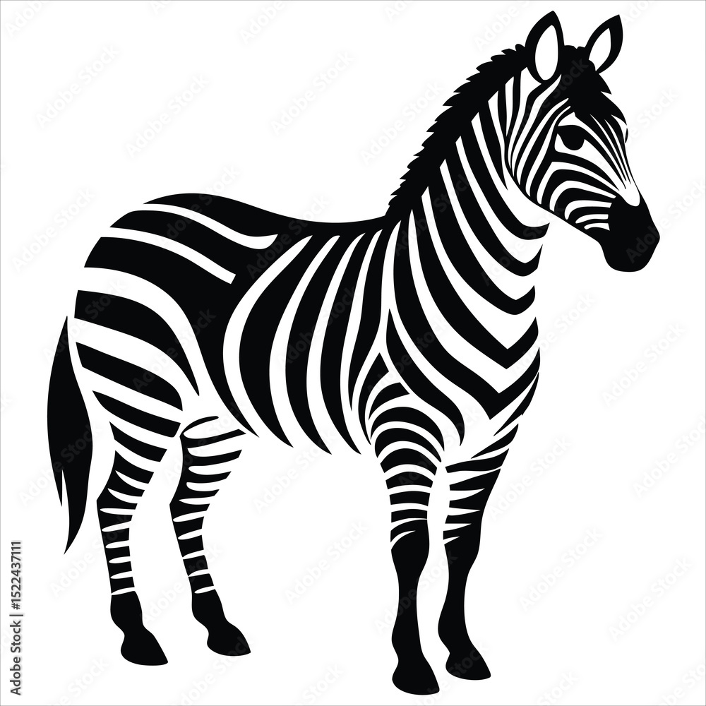 Fototapeta premium zebra animal silhouette vector isolated on a white background 