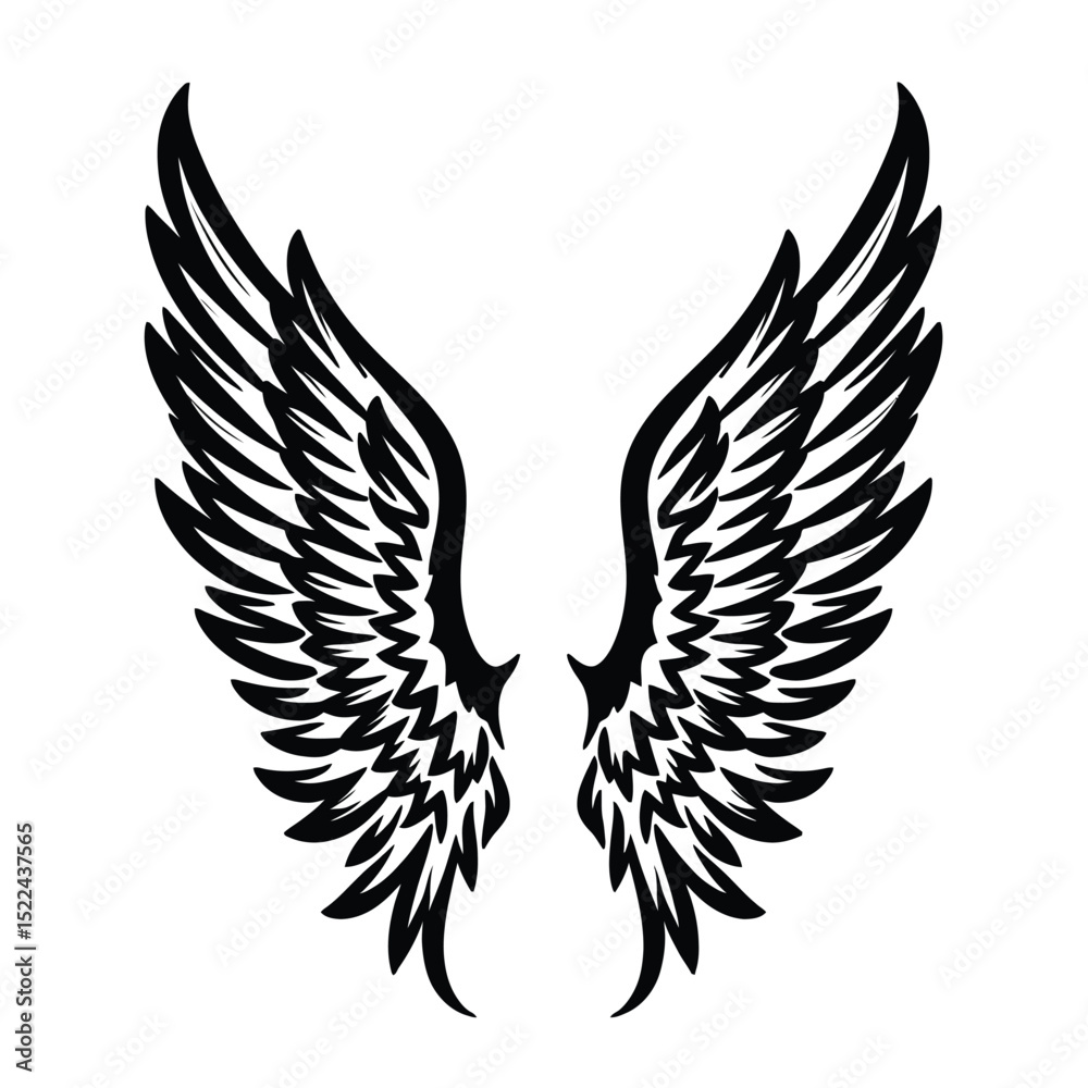 Obraz premium Spooky Halloween Background Pattern Featuring an Assortment of Black Bat Silhouettes and Wing Designs 