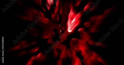 Abstract Red and White fluid Energy Burst on Black Background 4k digital render animation