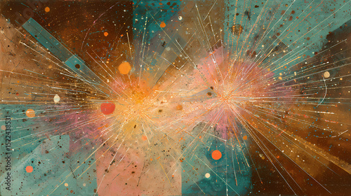 Wallpaper Mural editorial piece on synesthetic art | vibration of the soul | transcendent motion | primary triad | floating dynamics | synesthetic explosions | rhythmic color patches | line symphony | visual Torontodigital.ca