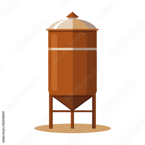 a large industrial silo or grain storage tank.