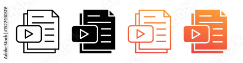File Format Multi Style Icon Set Vector 