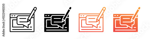 Blogger Multi Style Icon Set Vector 