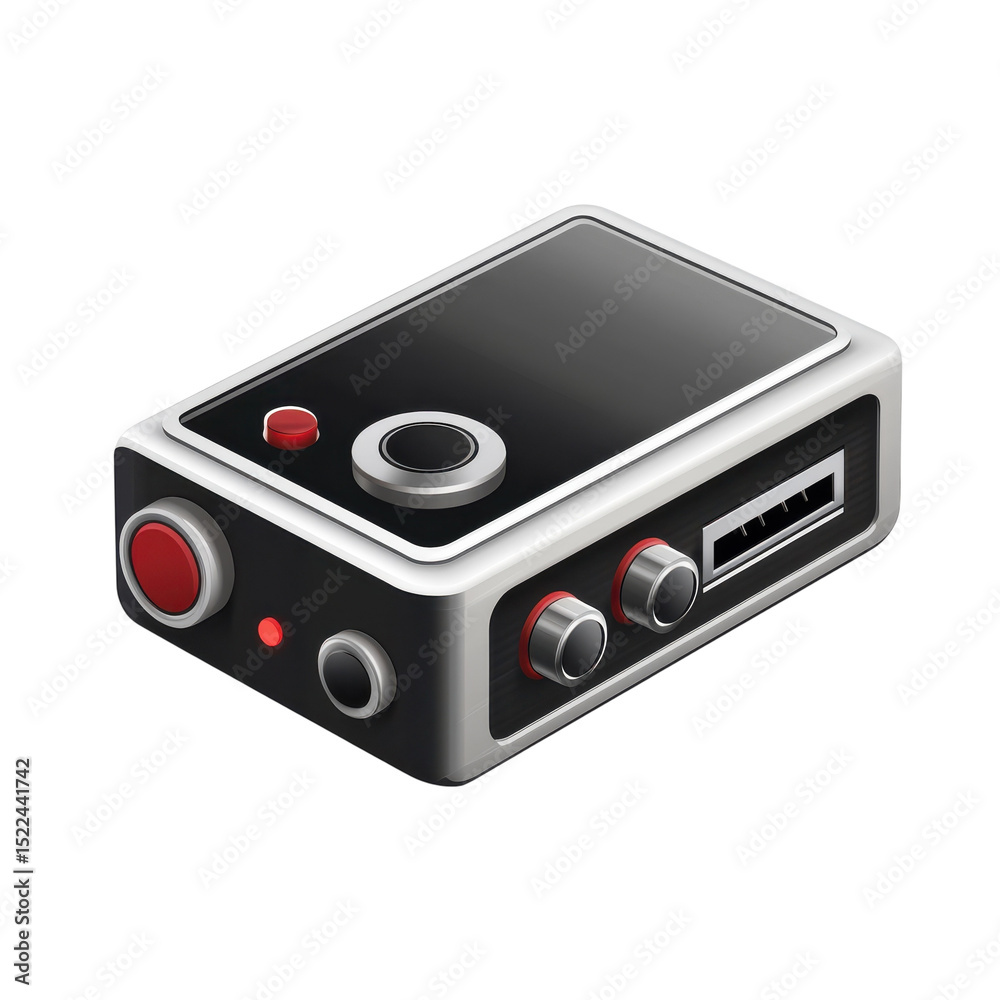 Fototapeta premium Vector USB Interface Box Hardware Mockup Device Technology Black and on transparent background