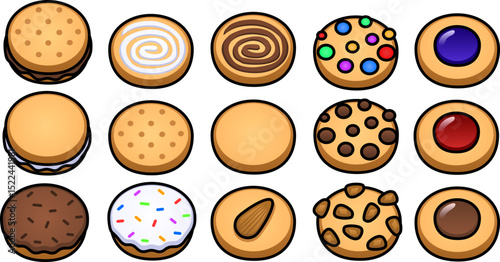 cookies biscuit vector icons