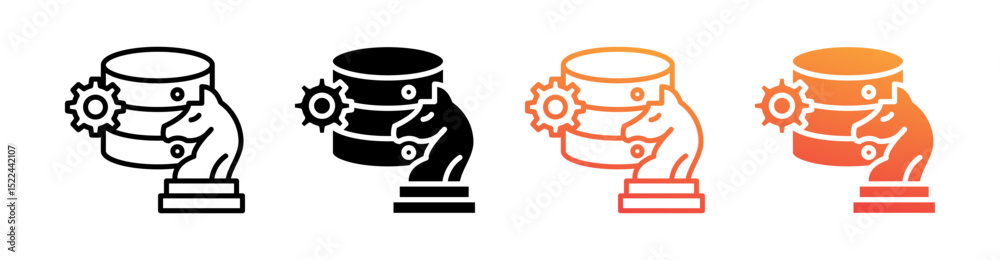 Fototapeta premium Data Strategy Multi Style Icon Set Vector 