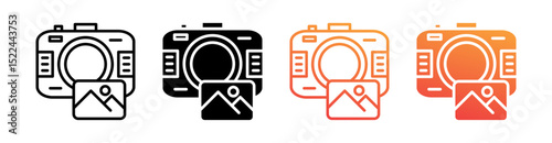 Photograph Multi Style Icon Set Vector 