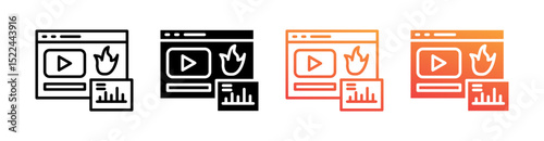 Trending Multi Style Icon Set Vector 