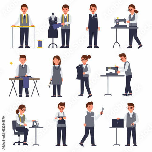 Tailor at Work Fashion Designer Professions