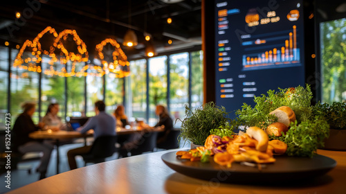 Modern Workspace Collaboration with Healthy Cuisine