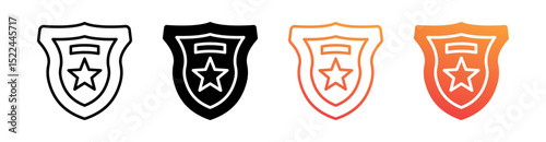 Police Multi Style Icon Set Vector 