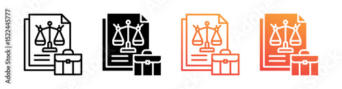 Attorney Multi Style Icon Set Vector 