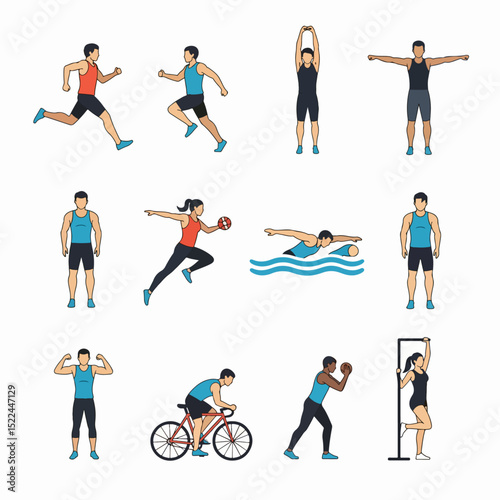 People exercising different types of sports