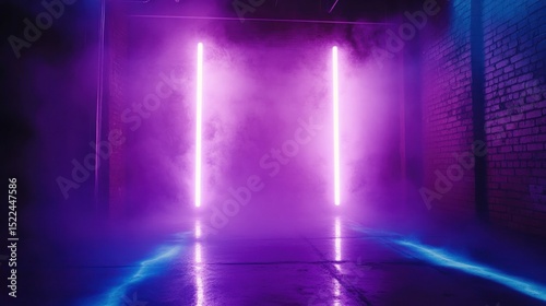 Wallpaper Mural Neon-lit corridor with purple and blue light effects. Torontodigital.ca