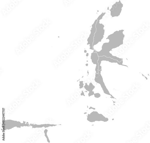 North Maluku (Maluku Utara), Indonesia – administrative vector map with city and regency boundaries (Web Mercator projection, PPT-compatible & fully editable)
