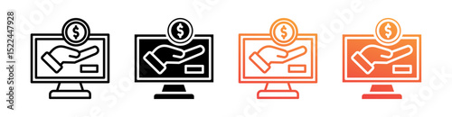 Sponsored Multi Style Icon Set Vector 