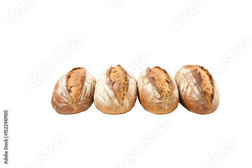 Wallpaper Mural Four loaves of crusty artisan bread arranged in a row. background removed Torontodigital.ca