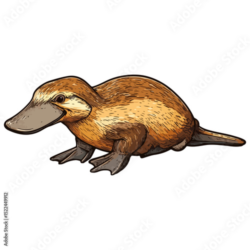 platypus, reptile, vector, transparent background, creature, animal, cute, isolated, wildlife, nature, mammal, icon, Ornithorhynchus anatinus