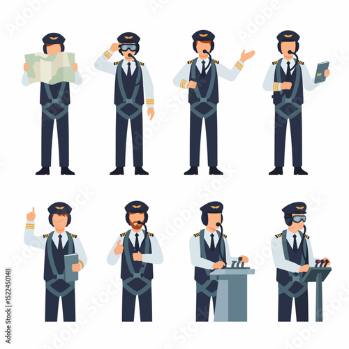Pilot set airline crew member profession