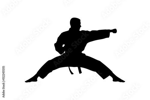 Karate martial arts stance silhouette training pose