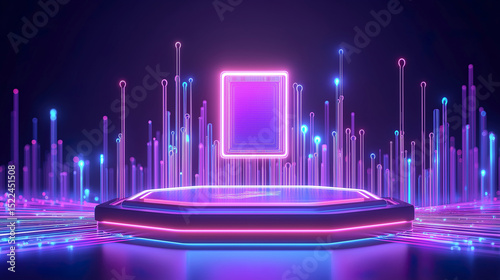 Futuristic Neon Platform Display