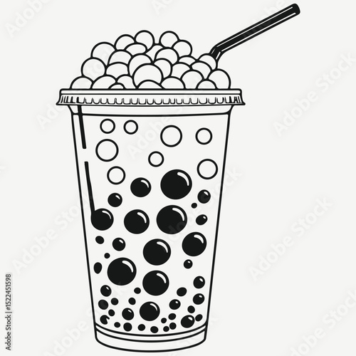bubble tea sketch illustration vector