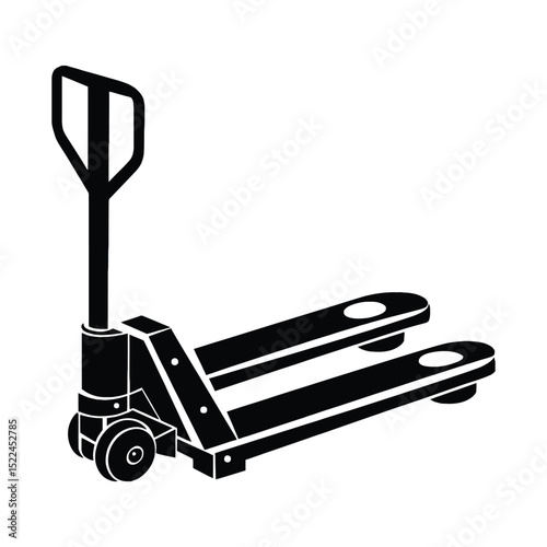 Hand Pallet Jack Silhouette - Industrial Warehouse Equipment Icon