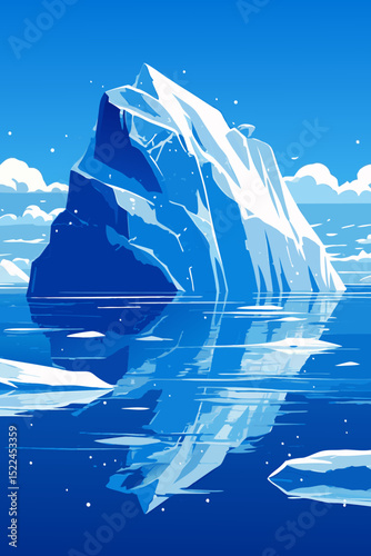 Flat vector illustration of iceberg