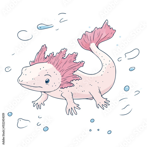axolotl, reptile, vector, transparent background, creature, nature, cute, icon, animal, amphibian, aquarium, isolated, Ambystoma mexicanum