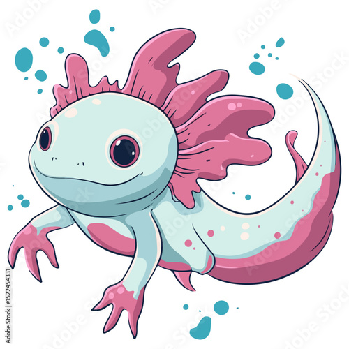 axolotl, reptile, vector, transparent background, creature, nature, cute, icon, animal, amphibian, aquarium, isolated, Ambystoma mexicanum