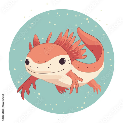 axolotl, reptile, vector, transparent background, creature, nature, cute, icon, animal, amphibian, aquarium, isolated, Ambystoma mexicanum
