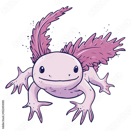 axolotl, reptile, vector, transparent background, creature, nature, cute, icon, animal, amphibian, aquarium, isolated, Ambystoma mexicanum
