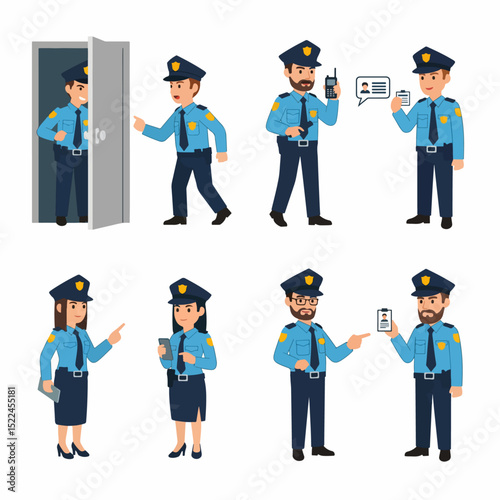 Police officers, men and women in uniform