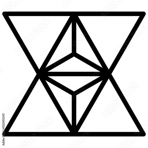 Merkaba variant. Editable stroke vector icon.