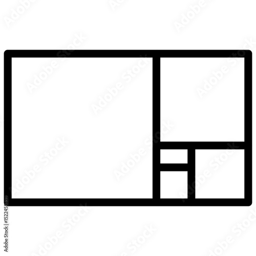 Phi rectangle. Editable stroke vector icon.