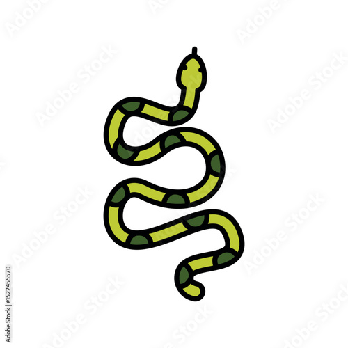 rattlesnake color flat icon for digital and print projects. North american animals.
