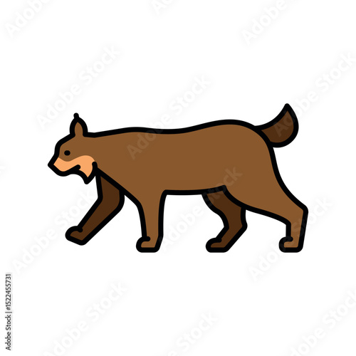 bobcat color flat icon for digital and print projects. North american animals.