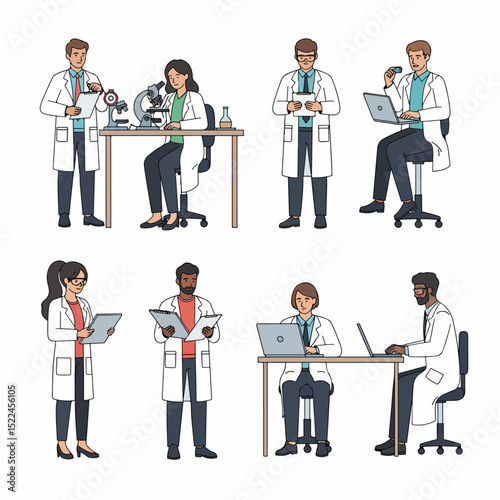 Scientists working laboratory research experiments