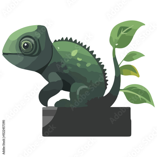 chameleon, reptile, vector, transparent background, creature, chamaeleonidae, nature, animal, wildlife, pet, isolated, colorful, color, colour, cute, tropical