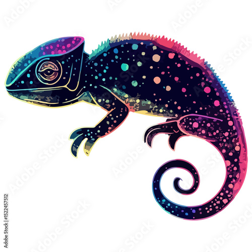 chameleon, reptile, vector, transparent background, creature, chamaeleonidae, nature, animal, wildlife, pet, isolated, colorful, color, colour, cute, tropical