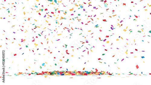 Colorful confetti explosion isolated on transparent background (PNG format). Ideal for celebration themes, party graphics, birthdays, festivals, and New Year designs. High-resolution with no shadows.