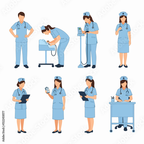Medical personnel hospital staff caring doctors