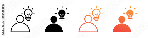 Idea Multi Style Icon Set Vector 
