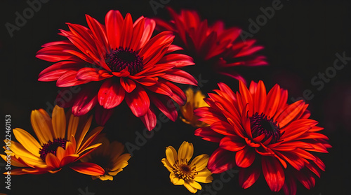 Hand-drawn watercolor florals – Bright red, yellow, and purple flowers