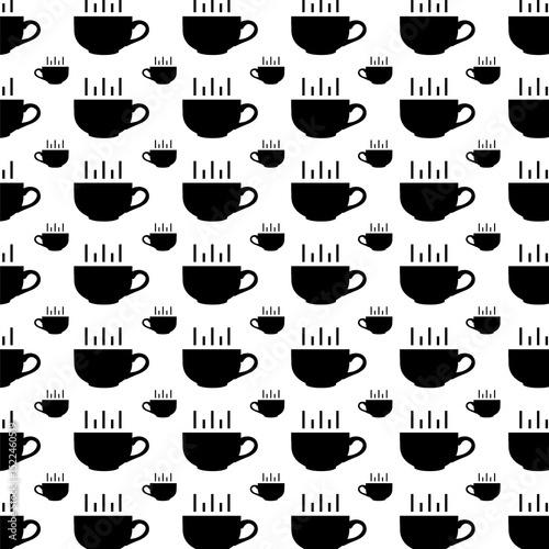 Hot cup black and white pattern vector