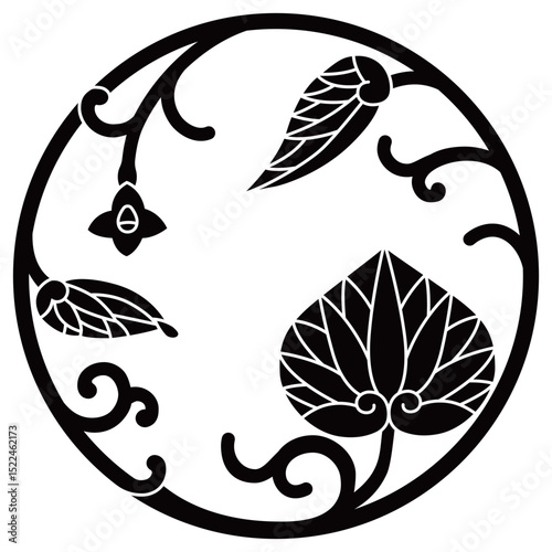 家紋です。葵の丸と言います。