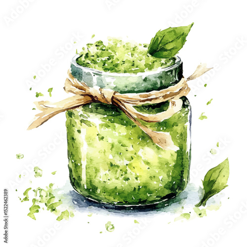 Body Scrub, watercolor clipart vector, high quality, isolated on a white background.