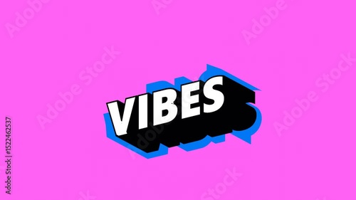 VIBES Text in Graffiti Style with Color-Changing Background