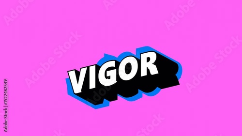 VIGOR Text in Graffiti Style with Color-Changing Background